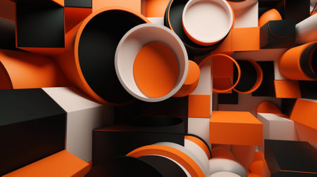 Abstract 3d rendering of geometric shapes, podiums. Modern background design.の素材