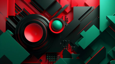 3d illustration of abstract geometric composition,digital art works..の素材