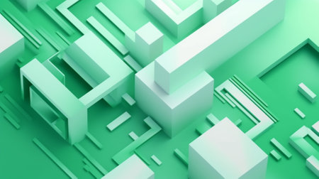 Abstract 3d rendering of chaotic composition. Composition with cubes. Futuristic background.の素材