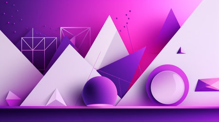 Abstract background with 3d geometric shapes. Vector illustration for your designの素材