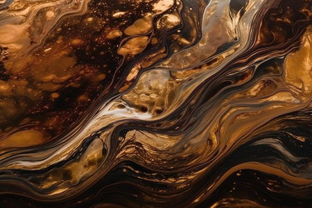 Gold marbling texture design. Golden marble pattern. Fluid art.の素材