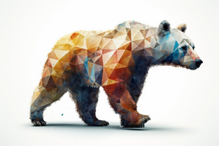 Polygonal bear on white background. Polygonal bear.の素材