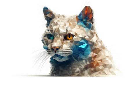 Low poly portrait of a cat. Polygonal animal. Vector illustration.の素材