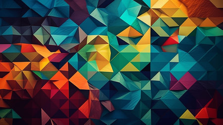 Abstract colorful polygonal background. Triangular low poly style.の素材