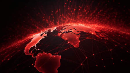 Global Network Connections, Technology Background, Internet Concept of global businessの素材