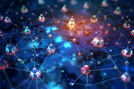 Global network connection concept. 3d rendering toned image double exposureの素材