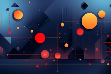 Abstract background with geometric elements. Futuristic technology style. Vector illustration.の素材