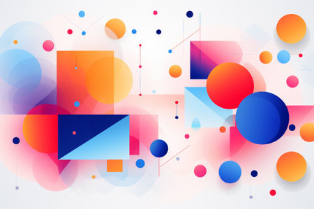 Abstract geometric background with colorful circles. Vector illustration for your design.の素材