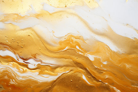 Gold marbling texture design. Golden marble pattern. Fluid art.の素材