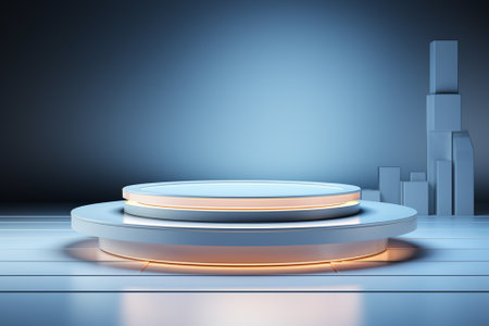 Abstract scene podium mockup. Award ceremony concept. 3D renderingの素材