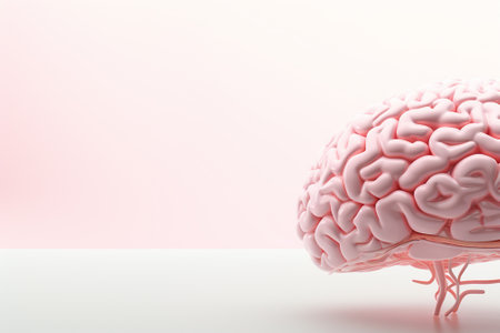 Human brain on a white background. 3d render, 3d illustrationの素材