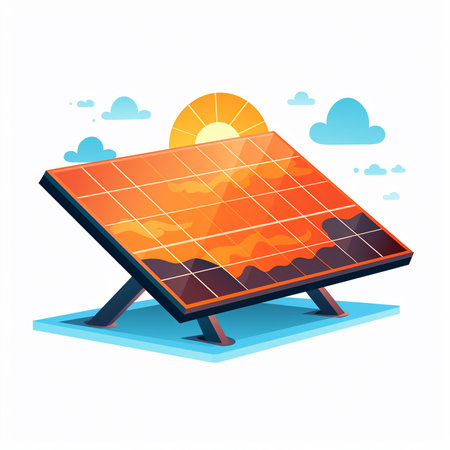 Solar panel. Alternative energy source. Vector illustration in flat style.の素材