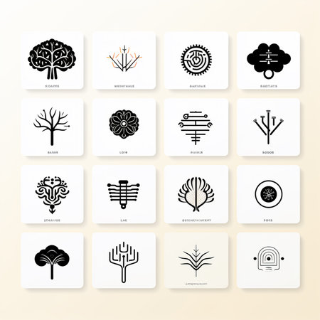 Set of tree icons in trendy linear style. Vector illustration for your designの素材