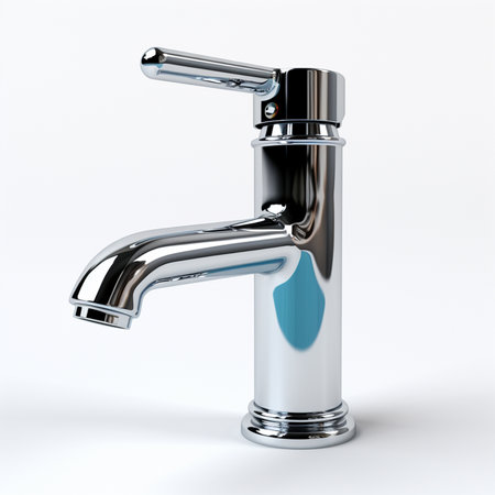 Faucet on white background. 3D rendered Illustration.の素材