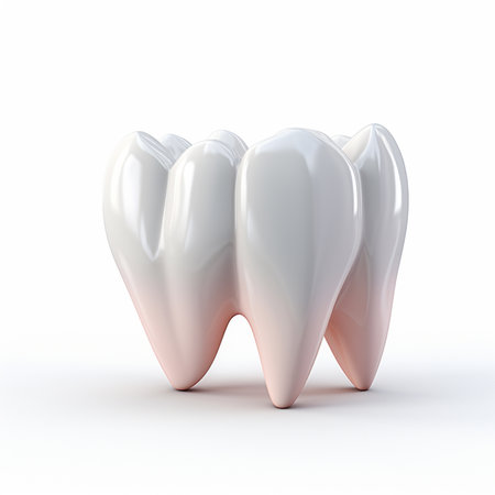 Tooth model isolated on white background. 3d render. Eps 10.の素材