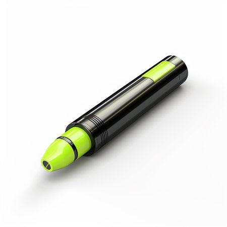 Highlighter pen isolated on white background. 3D illustration.の素材