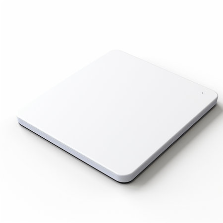 White tablet computer with blank screen isolated on white background. 3d renderの素材