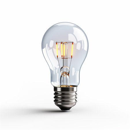 Light bulb isolated on white background. 3D illustration. Eps 10.の素材