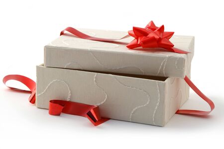 Opened gift - Opened box for gift with Red rosette