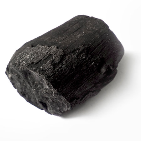 Natural wood charcoal, traditional charcoal or hard wood charcoal isolated on white background. - Imageの写真素材