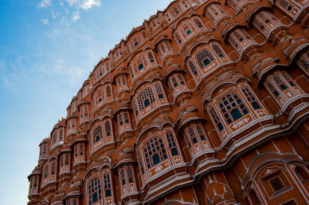Hawah mahal is a famous landmark in the indian city of jaipur. The name means palace of wind and it's many windows would keep the royal family cool during rajasthan's hot summersのeditorial素材