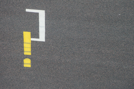 Question mark on roadの写真素材