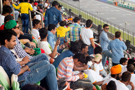 Indian Crowd watching truck racingのeditorial素材