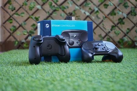 Photograph of Steam Controller by Valve Circa 2019- Steam Controller by Valve with its original box...