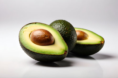 Avocado isolated on white background. Close-up.の素材