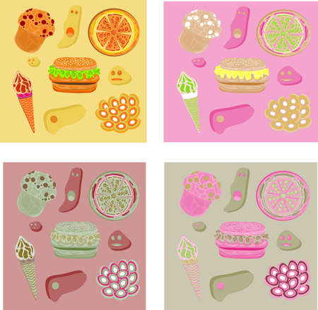 Illustration food in vector for creations againのイラスト素材