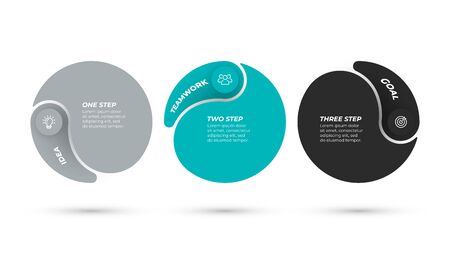 Business Infographic template. Modern design label with circle and marketing icons. Vector 3 steps, options.のイラスト素材