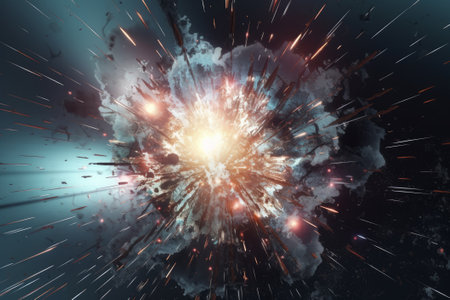 A vibrant abstract background with explosive bursts of color created through Generative AI. Perfect for design projects.の素材