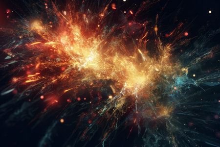 A vibrant abstract background with explosive bursts of color created through Generative AI. Perfect for design projects.の素材