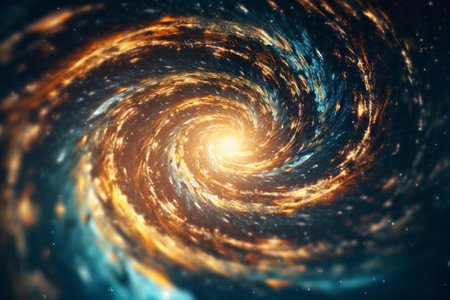 Witness the captivating beauty of a spiral galaxy displayed on a screen, blending cosmic wonder with cutting-edge Generative AI.の素材