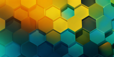 A mesmerizing blend of soothing hues and geometric patterns, created using Generative AI. Evokes a sense of tranquility and harmony.の素材