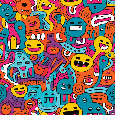 Vibrant and charming monsters created through Generative AIの素材