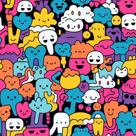 Vibrant and charming monsters created through Generative AIの素材