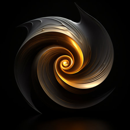 Captivating abstract glow on black canvas, Generative AI magic.の素材