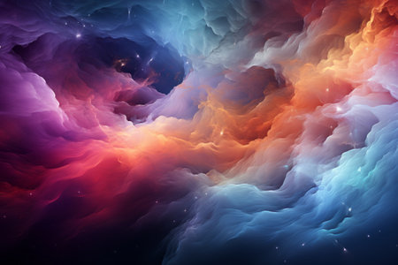Explore serene, futuristic cosmic beauty in an abstract art backdrop, Generative AI.の素材