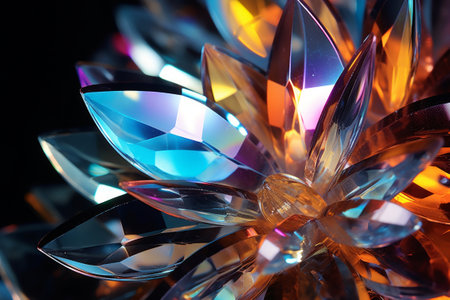 crystal fractals through extreme macro photography, Generative AIの素材