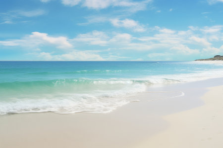 beauty of an emerald coast with an incredible beach view captured realistically under perfect weather conditions. Generative AIの素材