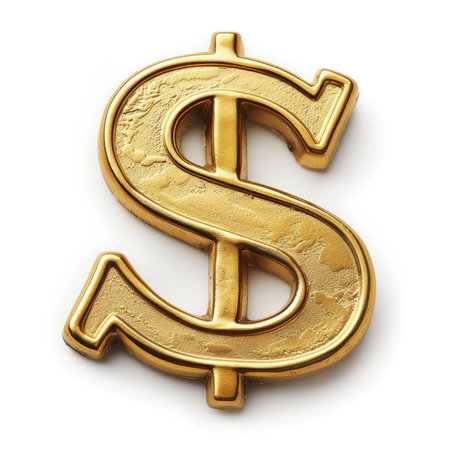 Illuminate your designs with a radiant golden US dollar sign on a pristine white background. Perfect for financial concepts, presentations, and more. Generative AIの素材