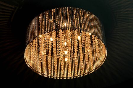 Beautiful lamp in the room at night