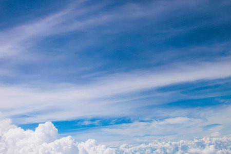 Nature blue clouds sky background | Outdoor atmosphere beauty day | Clear bright cloudscape.
