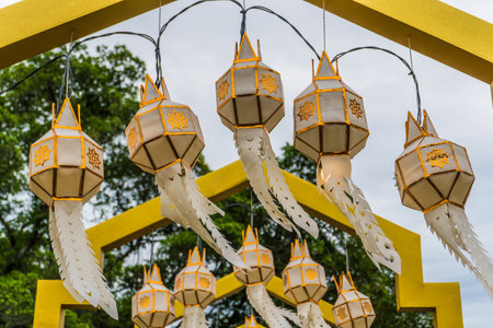 Thai style lanterns in Chiang Rai province, Thailand.の写真素材
