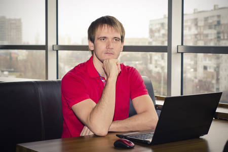 Manager with laptopの写真素材