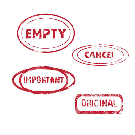 original, important, cancel empty red rubber stamp collectionのイラスト素材