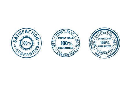vintage round stamps in blue. vector illustration.のイラスト素材