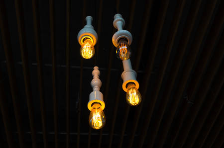 Modern decorative ceiling lamp 4 without a lampshadeの写真素材