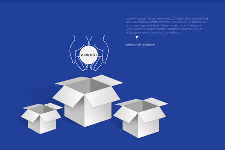 Boxes for loading, storing information, data, materials items.のイラスト素材